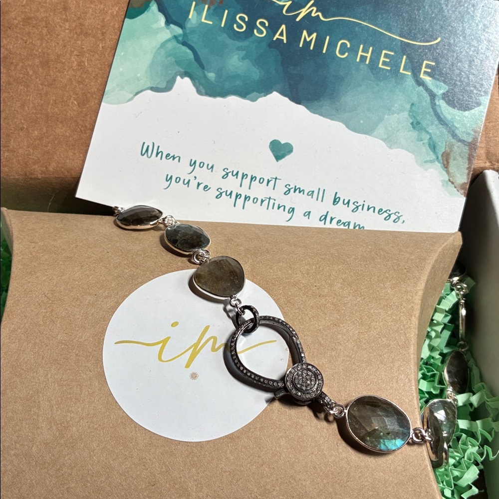 Ilissa Michelle Pave Diamond Clasp Labradorite Necklace